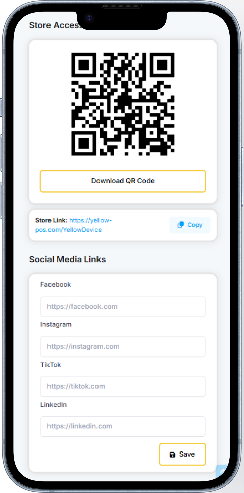 YellowPOS QR code menu mobile interface for restaurants in Lebanon
